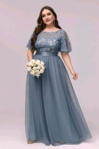 P010 Dusty Blue Dress